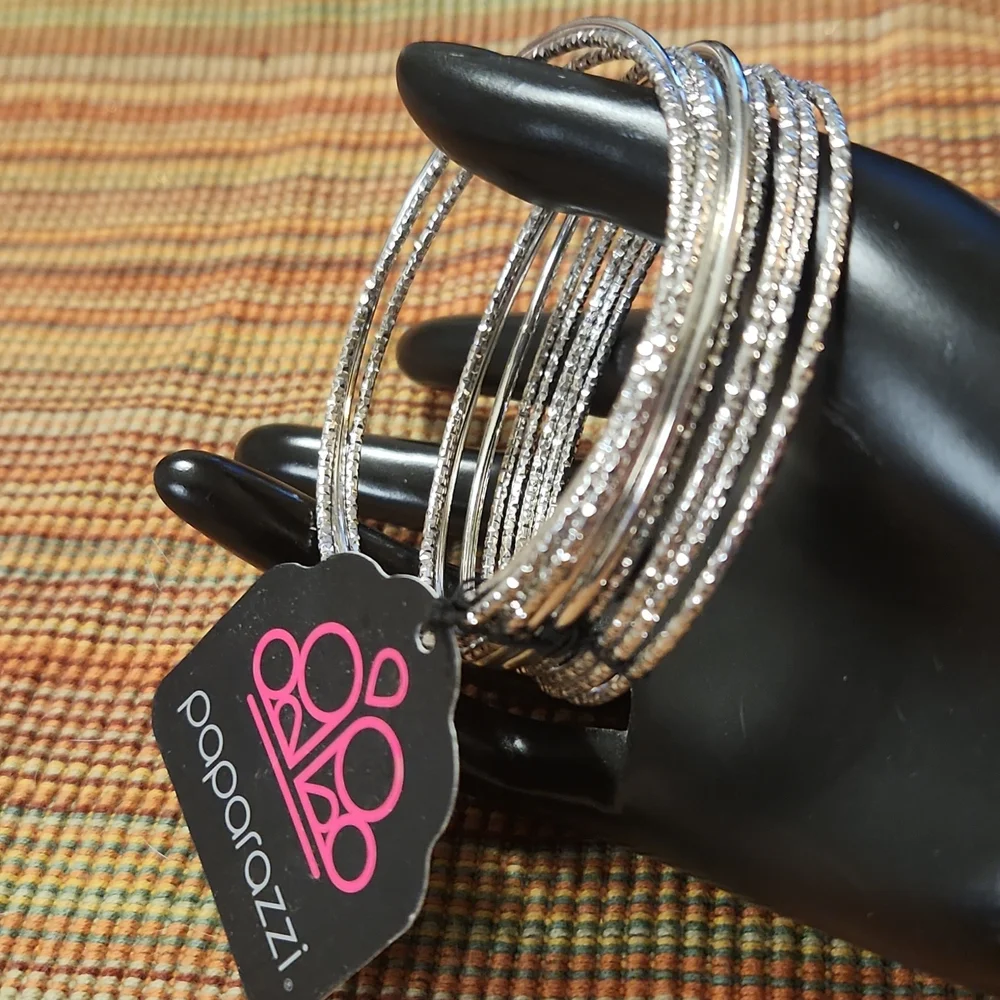 Silvertone Bangle Bracelets